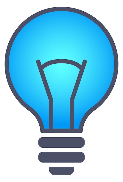 Icono de bombilla de luz azul Logotipo de lámpara eléctrica