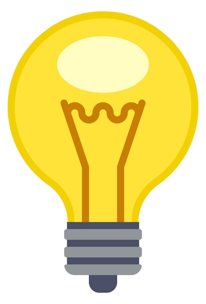 Icono de bombilla luz eléctrica amarilla icono de lámpara