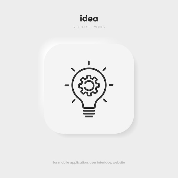 Icono de la bombilla de luz Signo de idea Solución Pensamiento Símbolo de concepto Iluminación Signo eléctrico