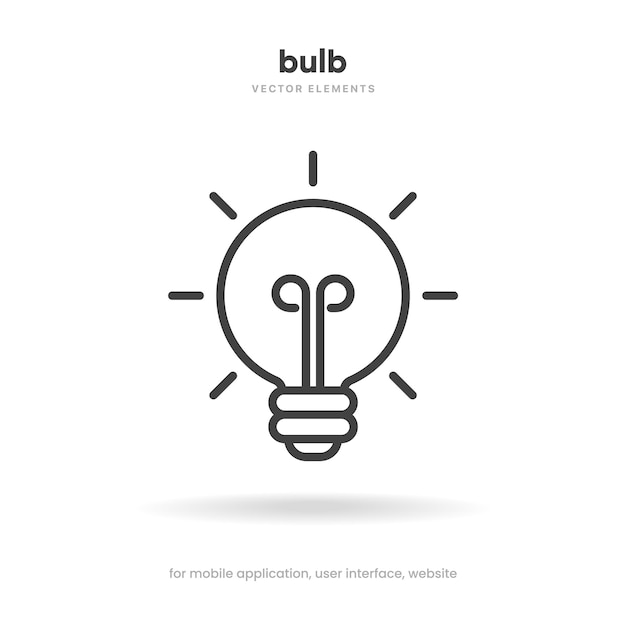 El icono de la bombilla de luz El signo de la idea La solución El pensamiento El símbolo del concepto La iluminación El signo eléctrico