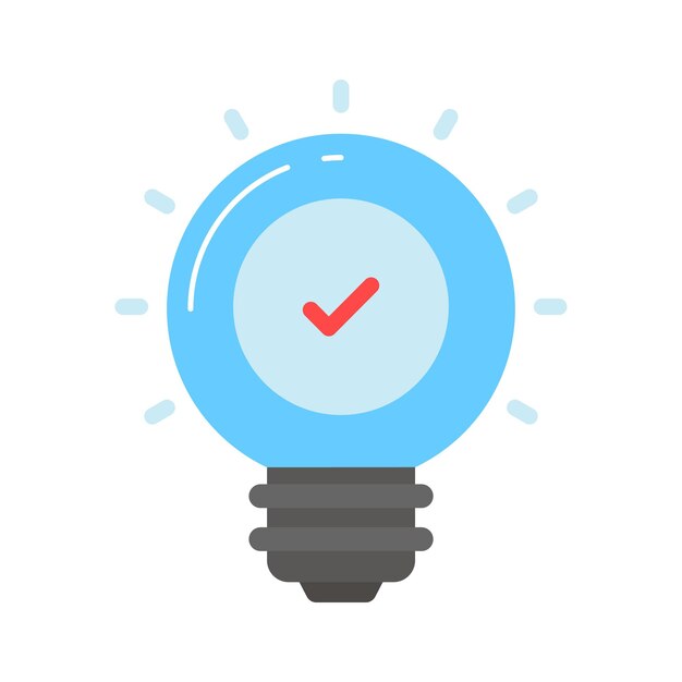 Icono de bombilla que denota el concepto de vector de idea editable