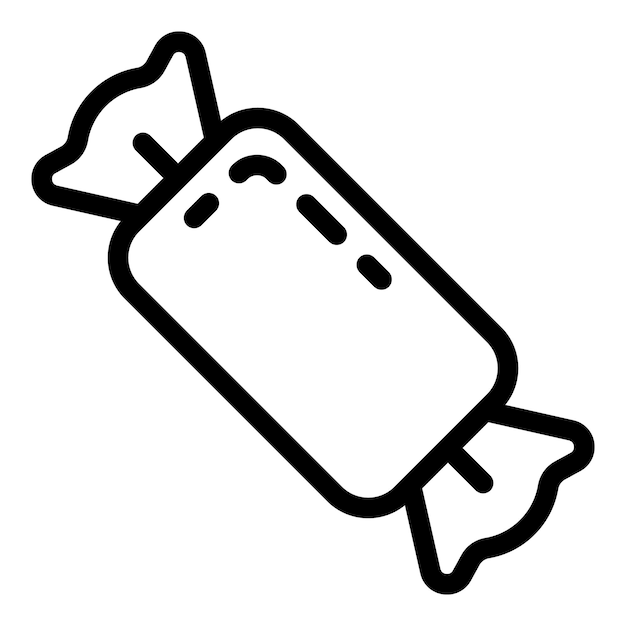 Icono de bombón Icono de vector de bombón de esquema para diseño web aislado sobre fondo blanco