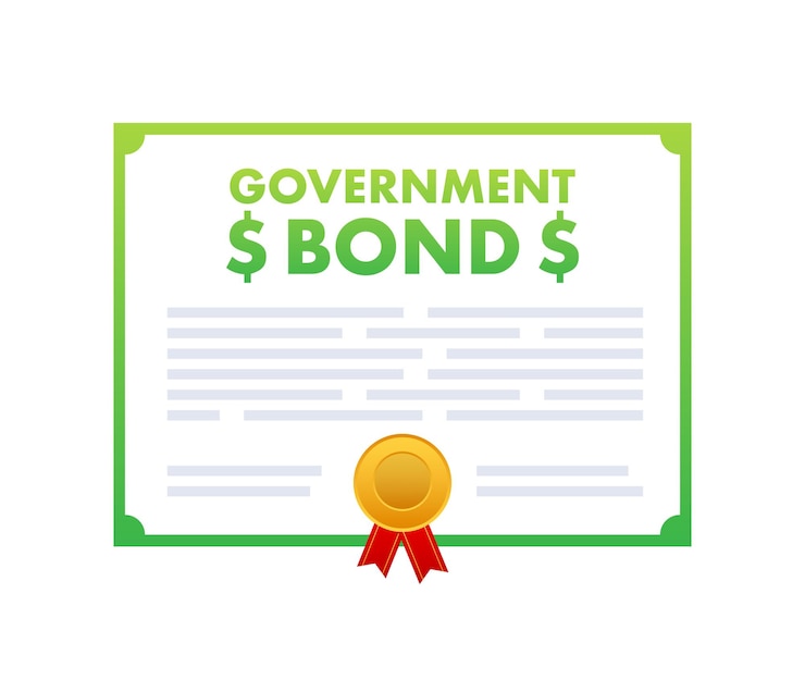 Vector icono de bonos gubernamentales suministro financiero ilustración de stock vectorial