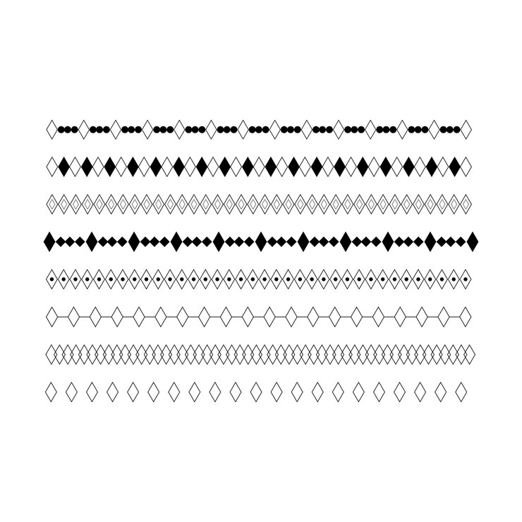 Vector icono de borde divisor de forma de rombo vector de línea horizontal para elemento de garabato vintage decorativo
