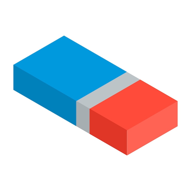 Vector icono de borrador rojo azul isométrico del icono de vector de borrador rojo azul para diseño web aislado sobre fondo blanco