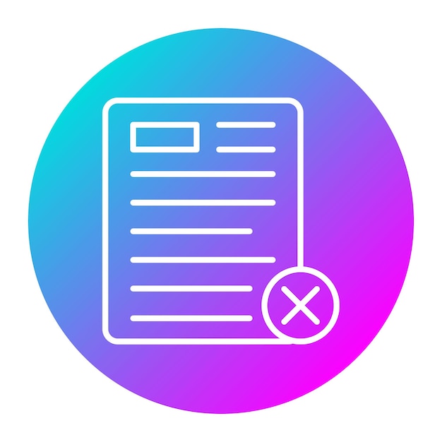 El icono de borrar el vector de archivo se puede usar para el conjunto de iconos de documentos y archivos