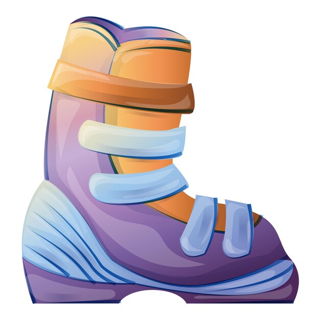 Icono de bota de esquí Caricatura de icono de vector de bota de esquí para diseño web aislado sobre fondo blanco