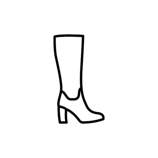 El icono de la bota de talón aislado sobre un fondo blanco