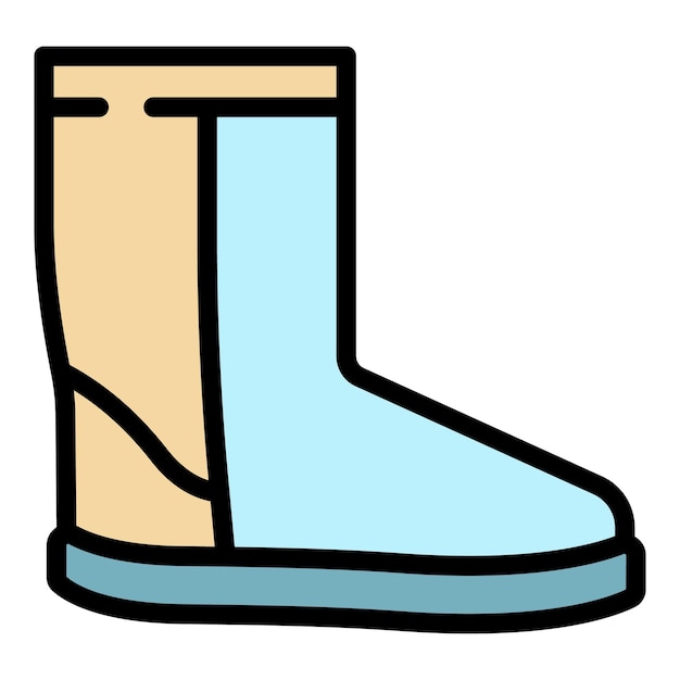 Vector icono de bota ugg de invierno contorno de icono de vector de bota ugg de invierno color plano aislado