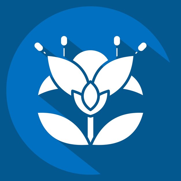Icono botánico relacionado con el símbolo de Apiario estilo de sombra larga diseño simple editable