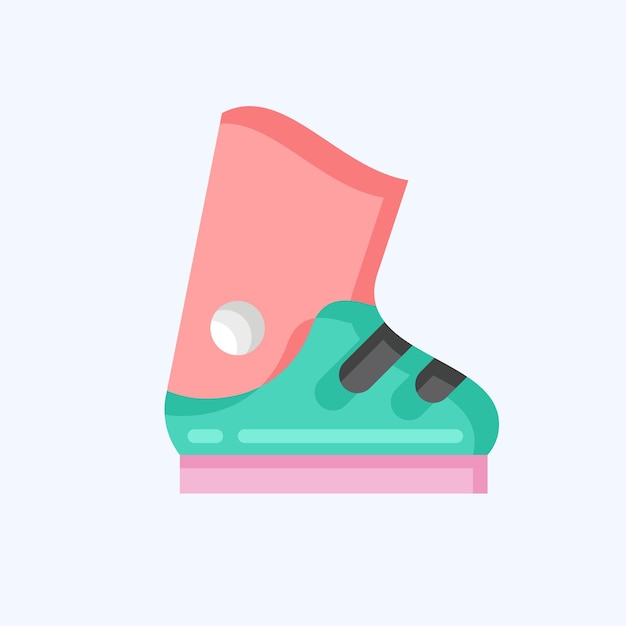 Icono Botas de esquí relacionadas con Equipo deportivo símbolo estilo plano editable