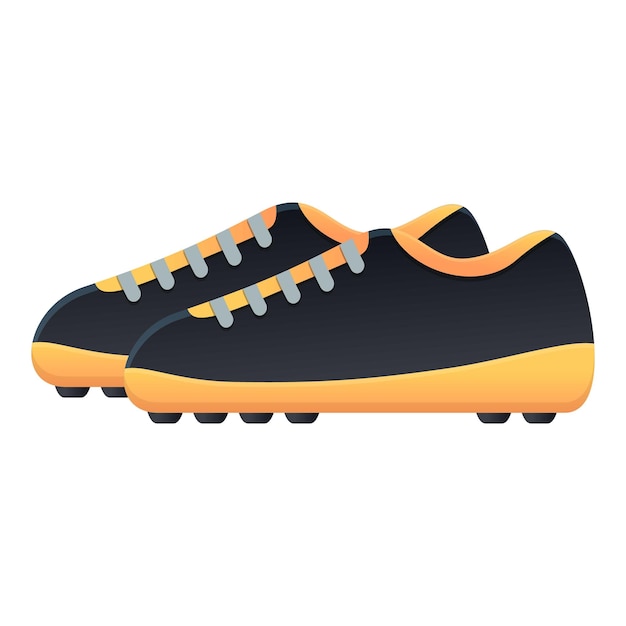 Icono de botas de fútbol de portería Caricatura de icono de vector de botas de fútbol de portería para diseño web aislado sobre fondo blanco