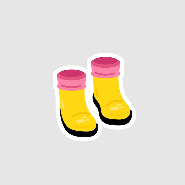 Icono de botas de goma en estilo plano ilustración vectorial aislada