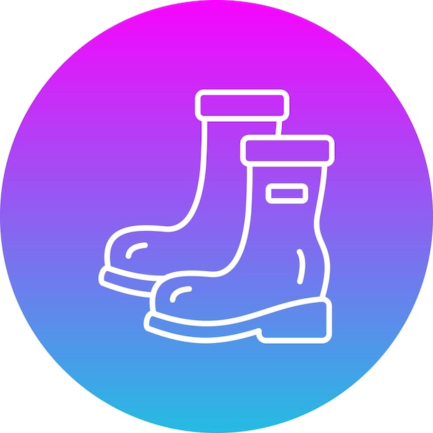 El icono de las botas de lluvia
