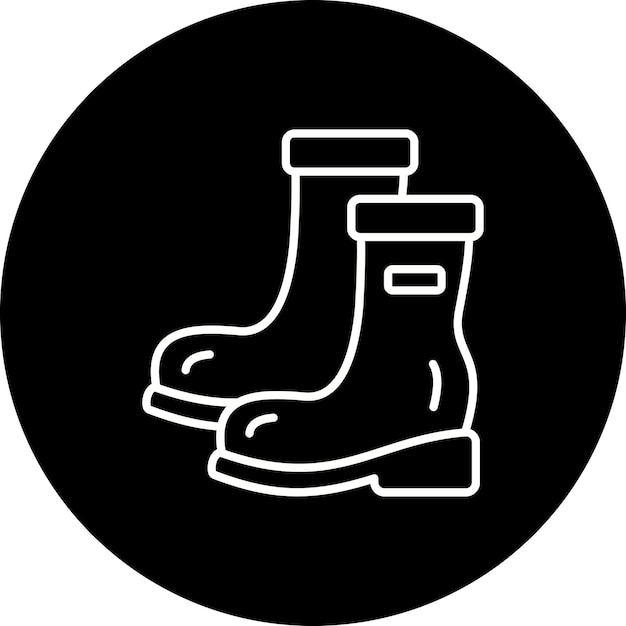 El icono de las botas de lluvia