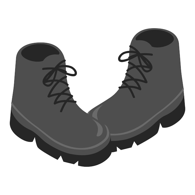 Vector icono de botas de montaña ilustración isométrica del icono de vector de botas de montaña para web