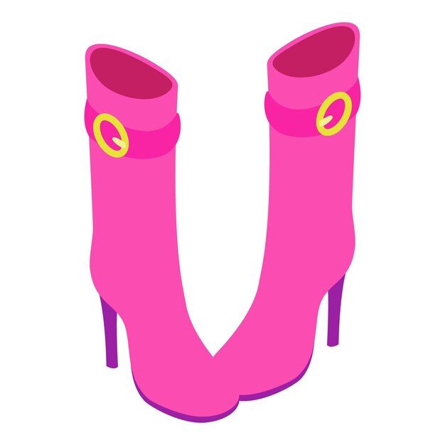 Vector icono de botas de mujer ilustración isométrica del icono de vector de botas de mujer para web