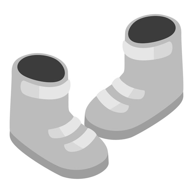 Icono de botas de snowboard Ilustración isométrica del icono de vector de botas de snowboard para web