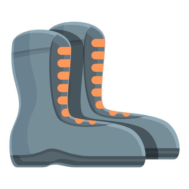 Icono de botas de trekking Caricatura de icono de vector de botas de trekking para diseño web aislado sobre fondo blanco