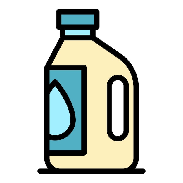 Icono del bote de aceite del coche Contorno del icono del vector del bote de aceite del coche color plano aislado