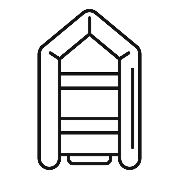 Icono de bote de rescate inflable vector de contorno Chaleco de seguridad de vida marina