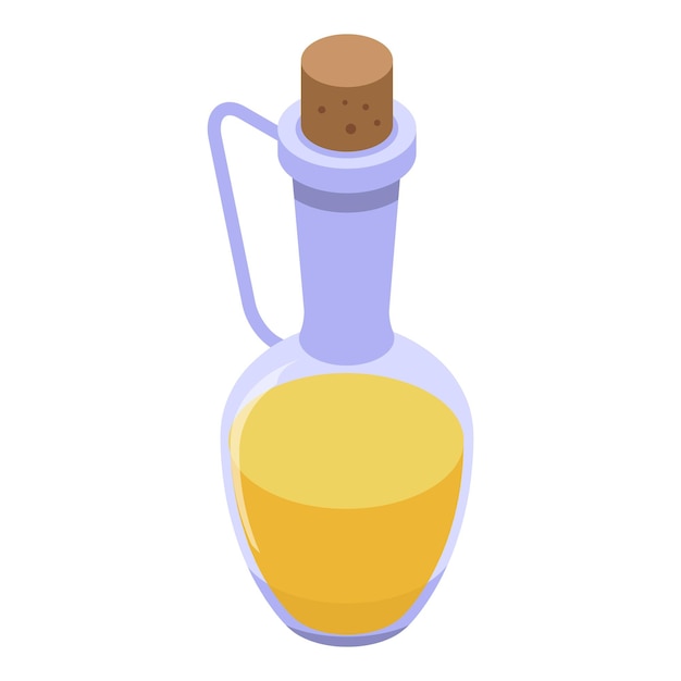 Icono de botella de aceite de girasol Isométrico de icono de vector de botella de aceite de girasol para diseño web aislado sobre fondo blanco