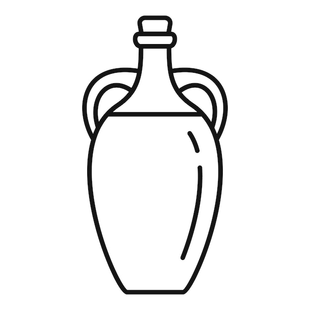 Icono de botella de aceite de oliva Contorno icono de vector de botella de aceite de oliva para diseño web aislado sobre fondo blanco