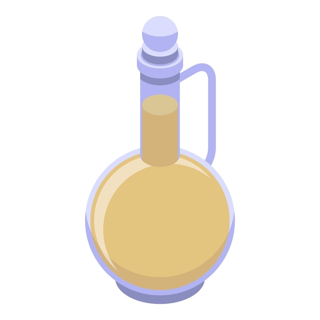 Icono de botella de aceite de oliva griego Isométrico de icono de vector de botella de aceite de oliva griego para diseño web aislado sobre fondo blanco