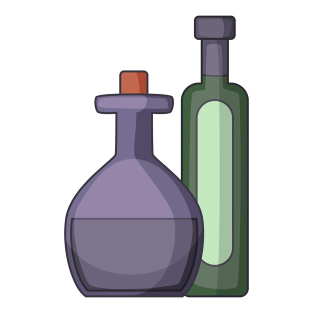 Icono de botella de aceite de oliva Ilustración de dibujos animados de icono de vector de botella de aceite de oliva para web