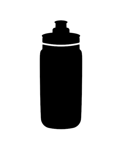 Icono de botella de agua de deporte de ciclismo de silueta de botella de agua con agarre de dedo de plástico