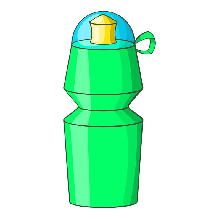 Vector icono de botella de agua deportiva en estilo de dibujos animados aislado en la ilustración de vector de fondo blanco