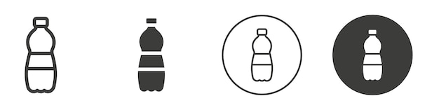 Icono de botella de agua Logotipo vectorial de contorno sencillo