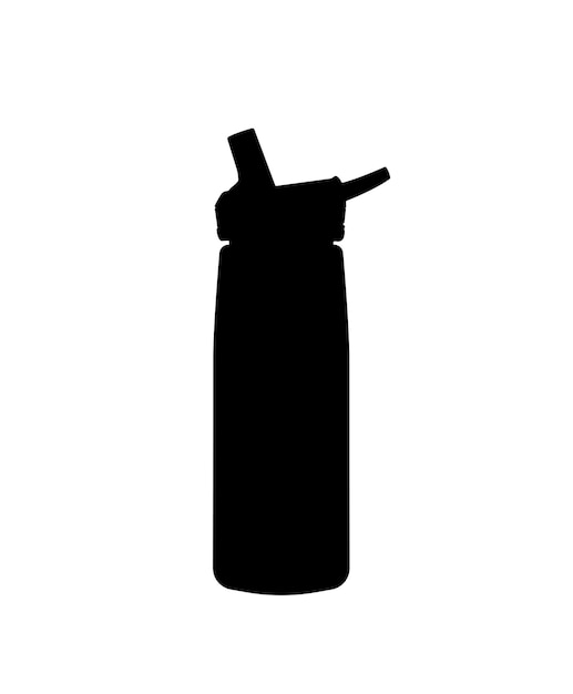Icono de botella de agua de plástico silueta deporte fitness frasco de agua