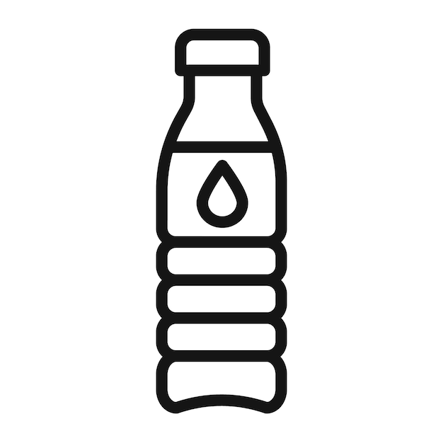 Icono de botella de agua para programas de salud y bienestar y promociones de deportes al aire libre