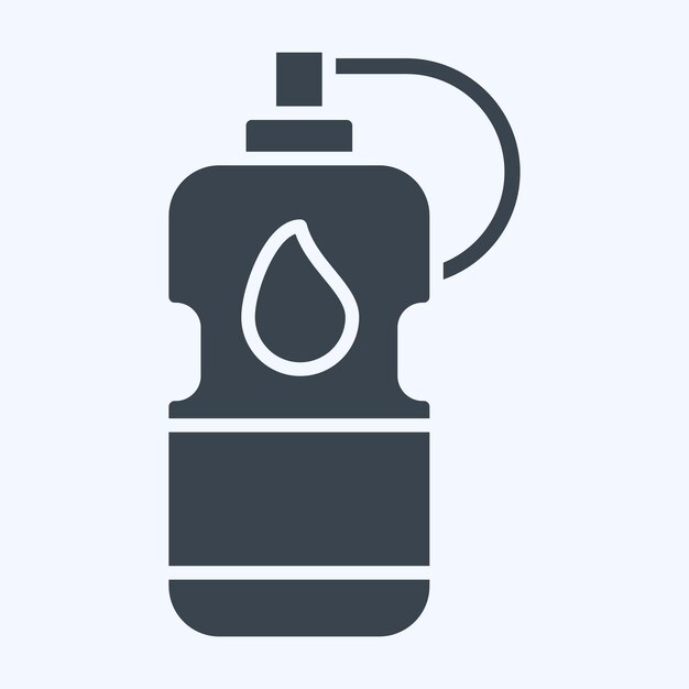 Icono Botella de agua relacionada con el símbolo del fútbol estilo glifo ilustración simple