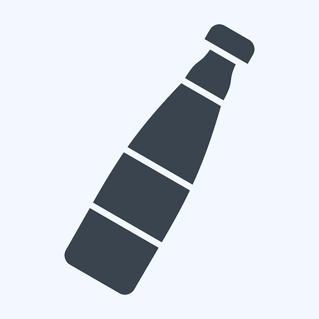 Icono Botella de agua relacionada con el tenis Ilustración de diseño sencillo de estilo glifo de símbolo deportivo