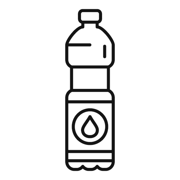 Icono de botella de agua vector de contorno Deporte saludable Entrenamiento en forma