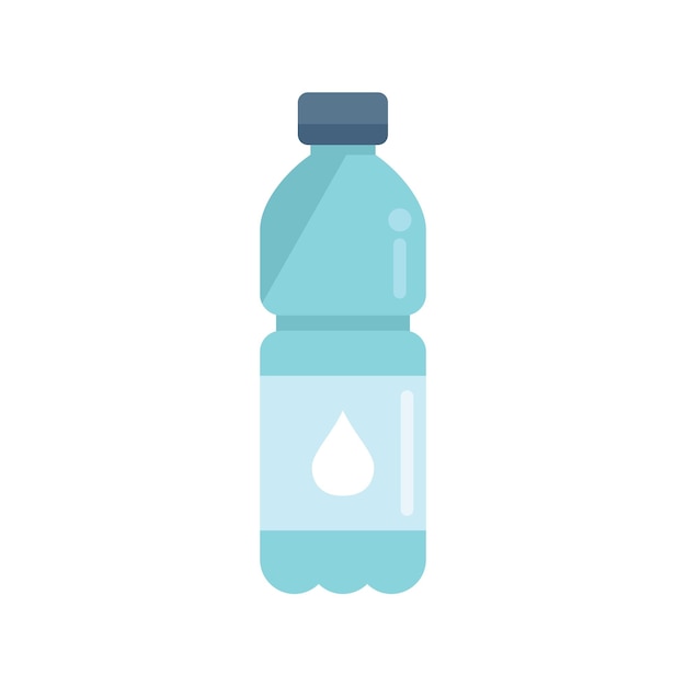 Icono de botella de agua vector plano Agua mineral Botella de plástico aislada