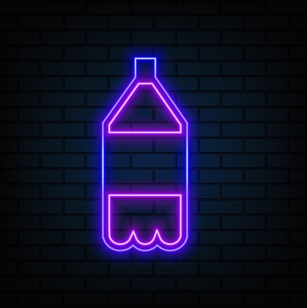 Icono de botella de alcohol Elementos de botella en iconos de estilo neón Icono sencillo para sitios web