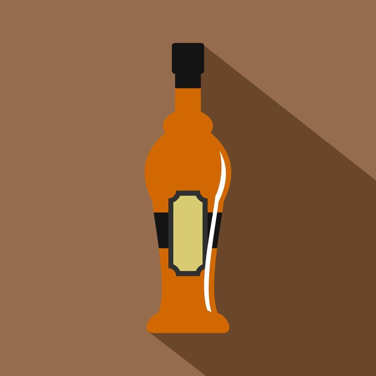 Vector icono de botella de alcohol ilustración plana del icono de vector de botella de alcohol para web