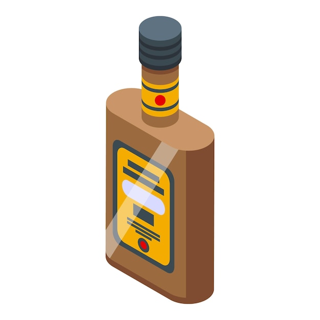 Icono de botella de alcohol vector isométrico comida austriaca Menú de pan
