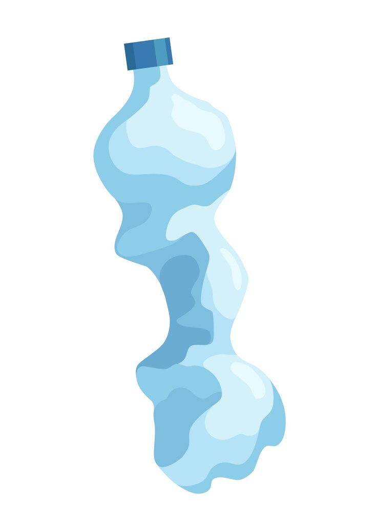 Vector icono de botella arrugada botella de plástico rota contenedor de plástico vacío concepto ecológico de basura reciclable elemento de residuos de reciclaje ilustración aislada vectorial