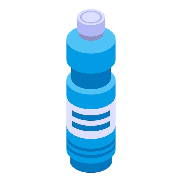Icono de botella azul de lejía Isométrica de icono de vector de botella azul de lejía para diseño web aislado sobre fondo blanco