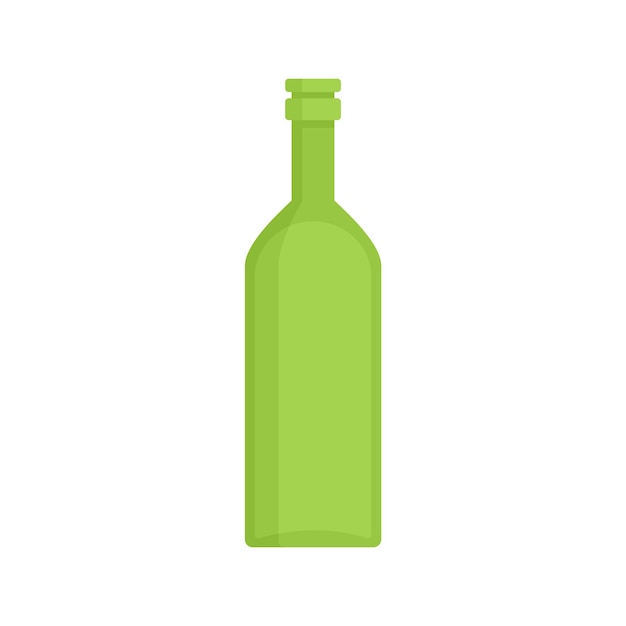 Icono de botella de basura verde Ilustración plana del icono de vector de botella de basura verde aislado sobre fondo blanco