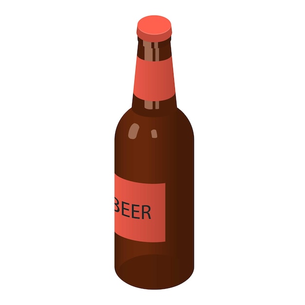 Icono de botella de cerveza isométrica de botella de cerveza icono vectoriales para diseño web aislado sobre fondo blanco.