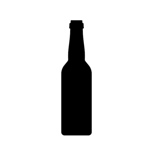 Icono de botella de cerveza negra Elemento vectorial en fondo blanco