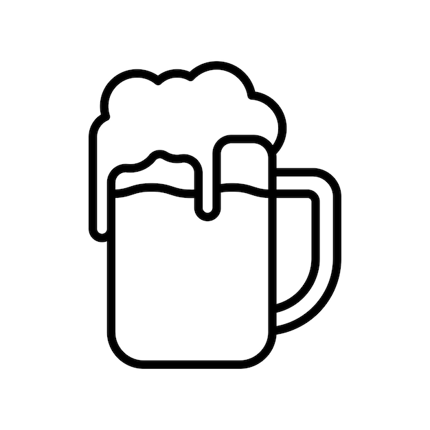 El icono de la botella de cerveza presenta líneas limpias