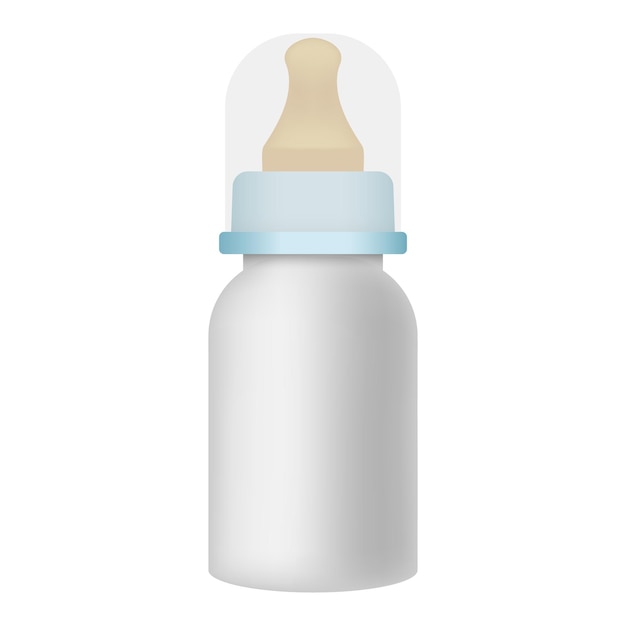 Icono de botella de chupete de leche para bebés Ilustración realista de icono vectorial de botella del chupete para bebés para diseño web aislado sobre fondo blanco