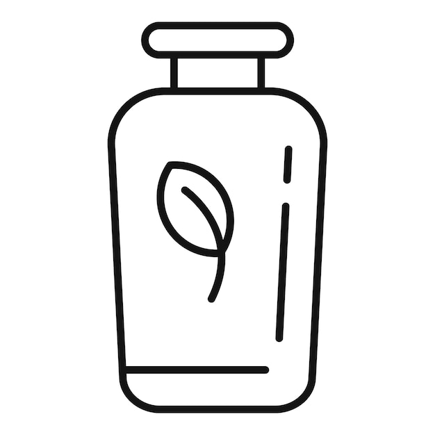 Vector icono de botella de crema a base de hierbas icono de vector de botella de crema a base de hierbas de esquema para diseño web aislado sobre fondo blanco