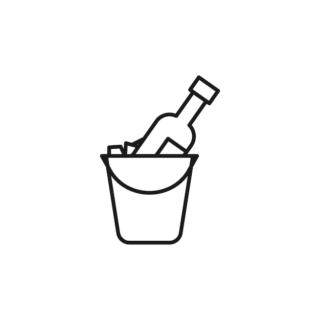 Icono de botella en cubo de hielo Símbolo de bebida Icono vectorial simple moderno para diseño de sitios web aplicación móvil